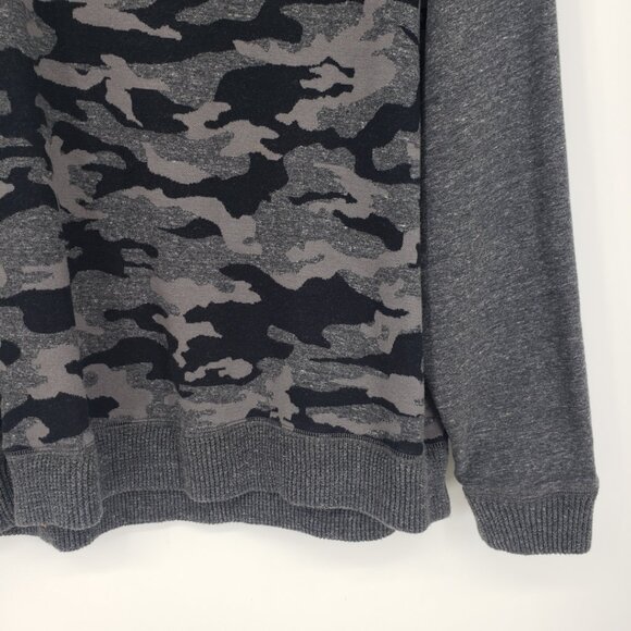 Robert Graham Mooers Camo Pullover Sweatshirt L Mens Crew Neck Cotton Gray Black - Picture 7 of 12